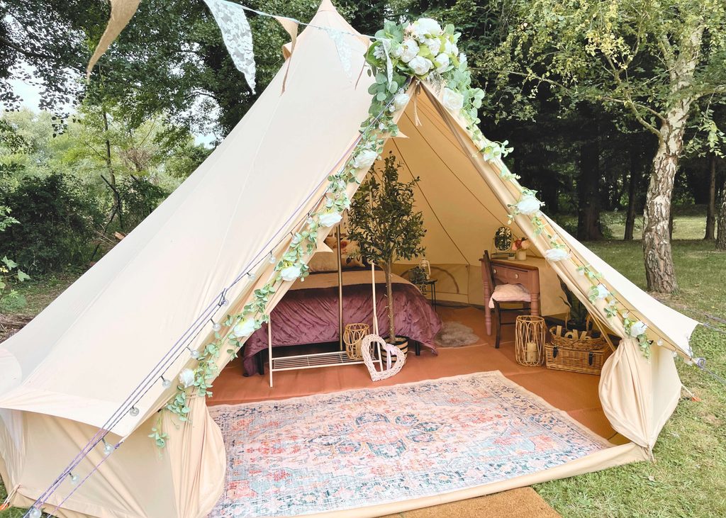 Honeymoon bridal suite bell tent in Cambridge